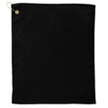 Velour Hemmed Golf Towel w/ Upper Left Hook & Grommet (Color Embroidered)